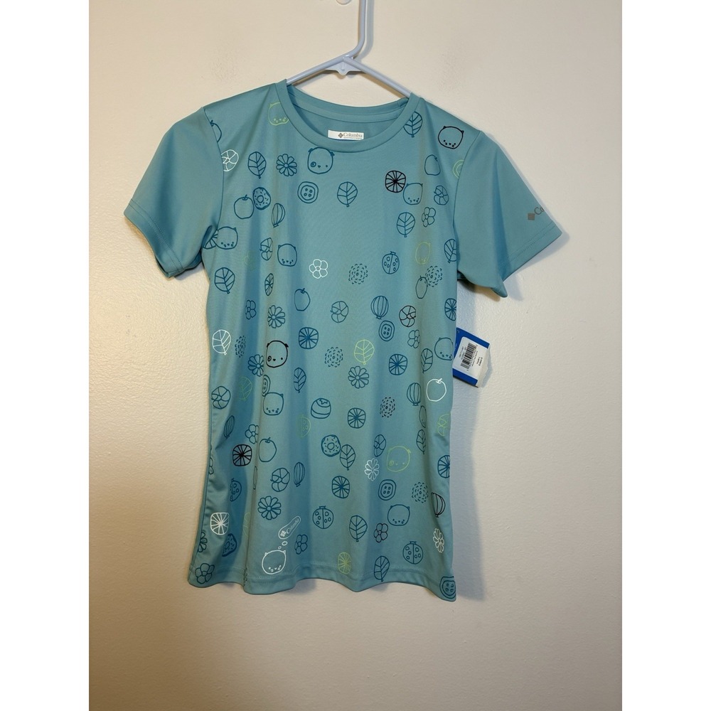NEW! Columbia Kids Omni Shade Short Sleeve Top XL 16 Blue UPF 50 Beach Summer